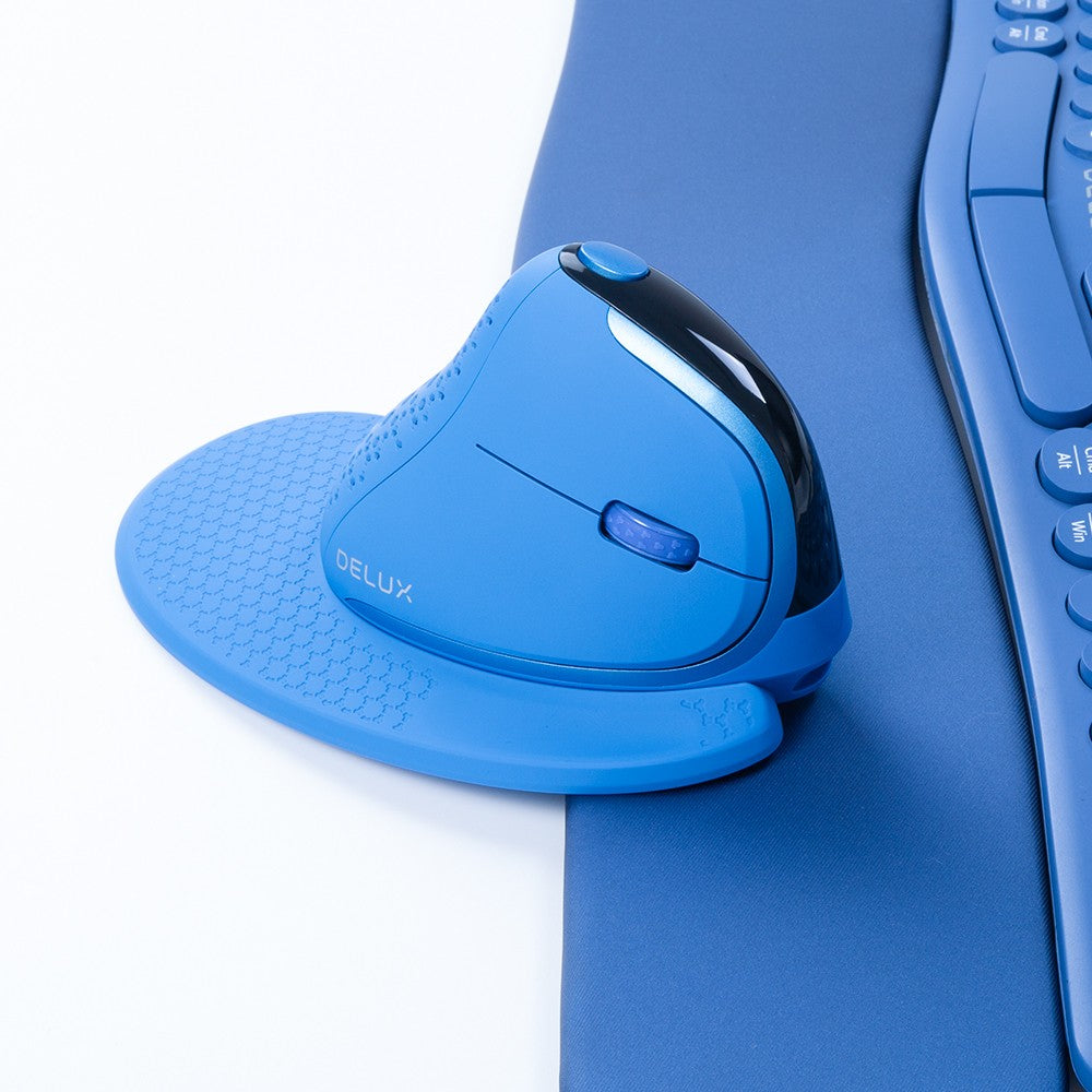 Delux M618XSD Seeker Ergonomic Vertical Mouse with OLED Screen 4000DPI Rechargeable 1000mA Removable Back Cover For Computer