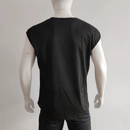 Summer Men's Mesh Gym Vest Quick Dry Loose Fitness Exercise Wide shoulder Sports Sleeveless Shirt Bodybuilding Tank Top