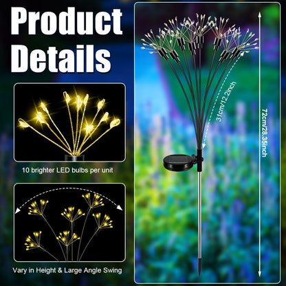 New Outdoor Solar Firework Lights | IP65 Waterproof-2 Modes Switching | Suitable for Patio, Yard, Path, Garden, Christmas Decor