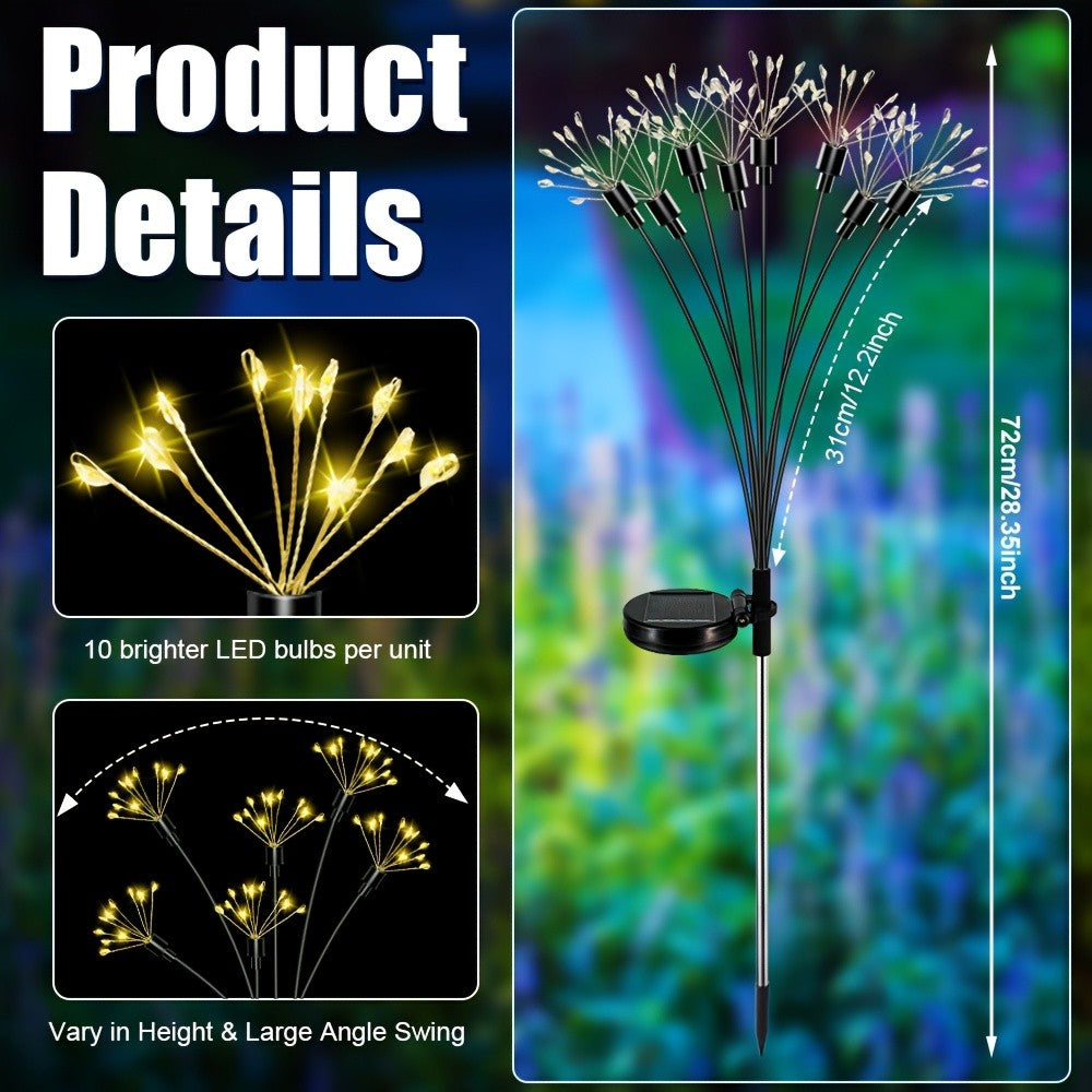 New Outdoor Solar Firework Lights | IP65 Waterproof-2 Modes Switching | Suitable for Patio, Yard, Path, Garden, Christmas Decor