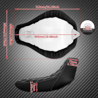 Motorcycle Driver Front Solo Seat With Rear LED Fender Light Mudguard Set For Harley Softail Breakout For Fat Boy FXDR 2018-2023