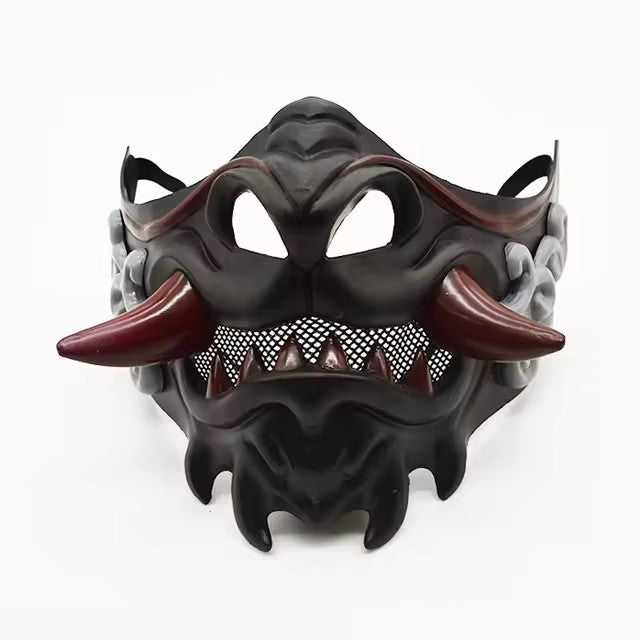 Half Face Devil Samurais Mask for Carnivals Halloween Cosplay Horror Killer Mask Masquerade Mask Party Mask Japanese Mask