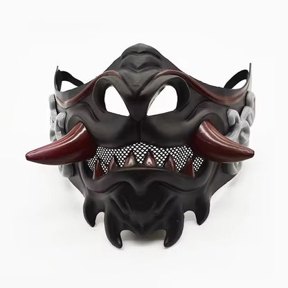 Half Face Devil Samurais Mask for Carnivals Halloween Cosplay Horror Killer Mask Masquerade Mask Party Mask Japanese Mask