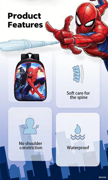 Disney MARVEL Spider-Man Iron Man Primary School Backpack Double Layer Cartoon Student Travel Rucksack Schoolbag Kids Boys Gifts