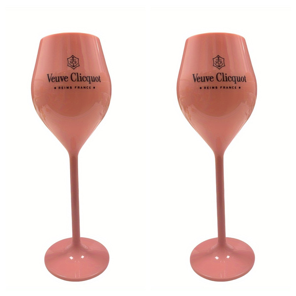 Conjunto de 2 taças de champanhe/vinho em plástico, estilo vintage, cor rosa alaranjado, 130ML (4.3oz)