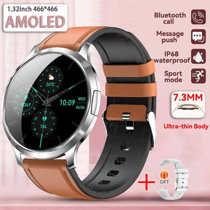 2026New Ultra Slim 1.32" HD AMOLED SmartWatch Women's Screen Always Display Time Heart Rate Calls HD High-end Fashion Smartwatch
