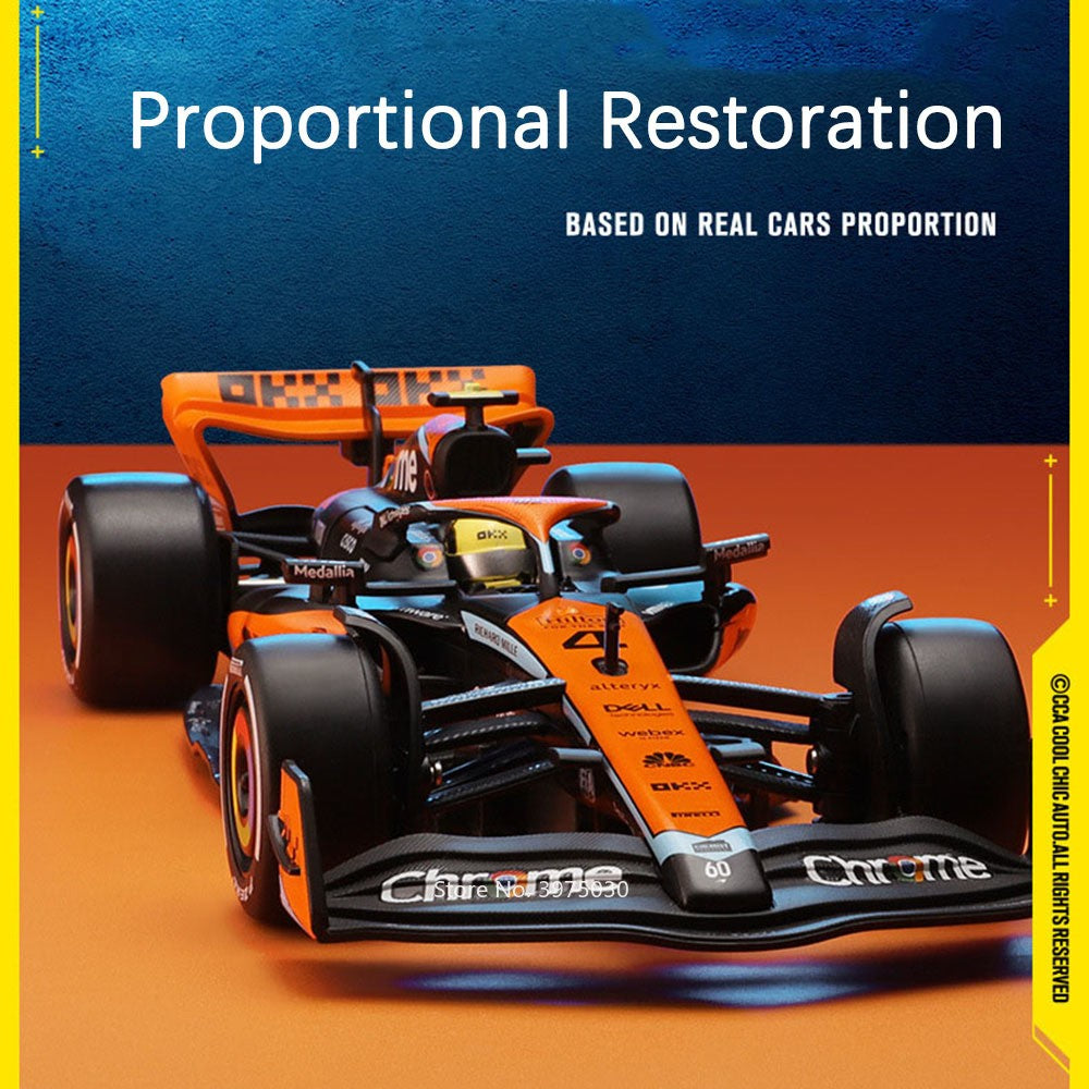 1:24 McLaren MCL60 F1 Carros Miniatura Brinquedos de Liga Modelos Fundidos Rodas Podem Virar Rolar Deslizar Carro Esportivo Presentes de Festival para Meninos