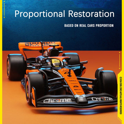 1:24 McLaren MCL60 F1 Carros Miniatura Brinquedos de Liga Modelos Fundidos Rodas Podem Virar Rolar Deslizar Carro Esportivo Presentes de Festival para Meninos