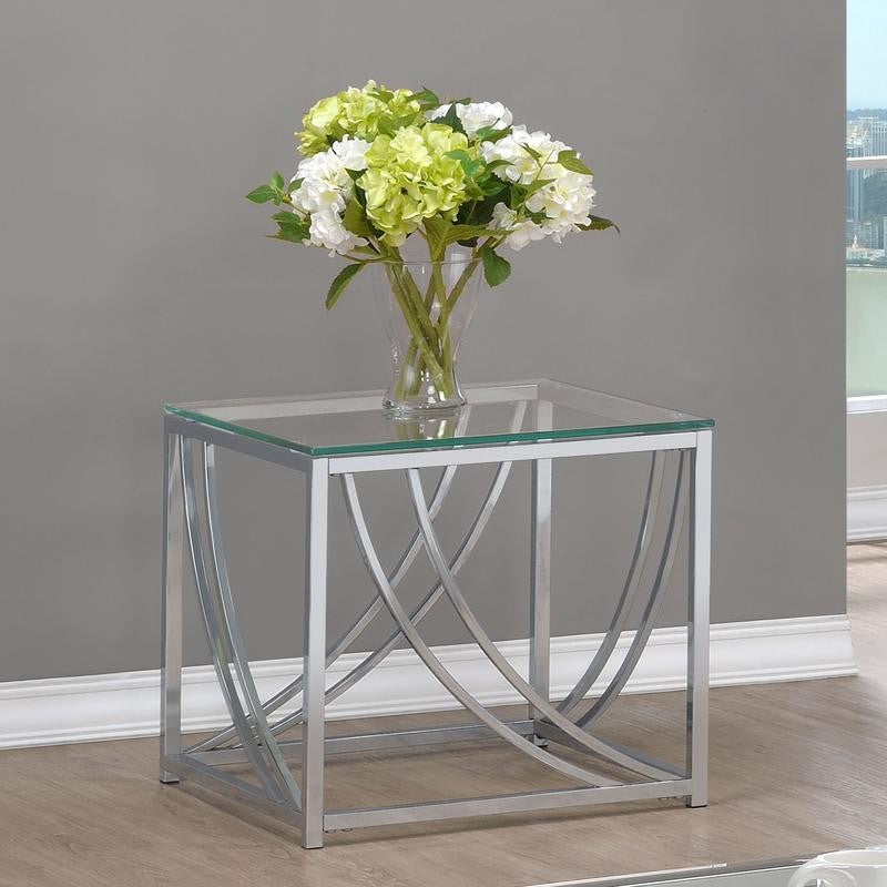 Square Glass Top End Table