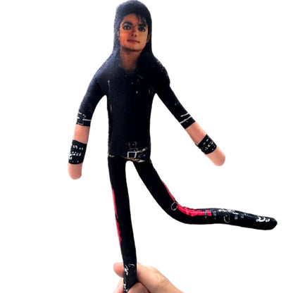 Michael Jackson Plush Figure Doll Soft Stuffed Toy with Movable Joints Handwoven Pop King Room Decor Fan Gift