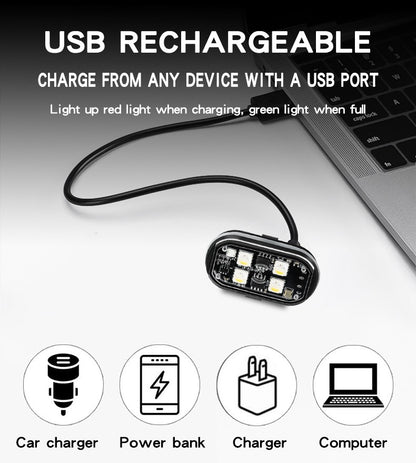 Luzes de advertência de helicóptero de aeronaves leves sem fio recarregáveis RGB LED Strobe Lights LED Flash Light