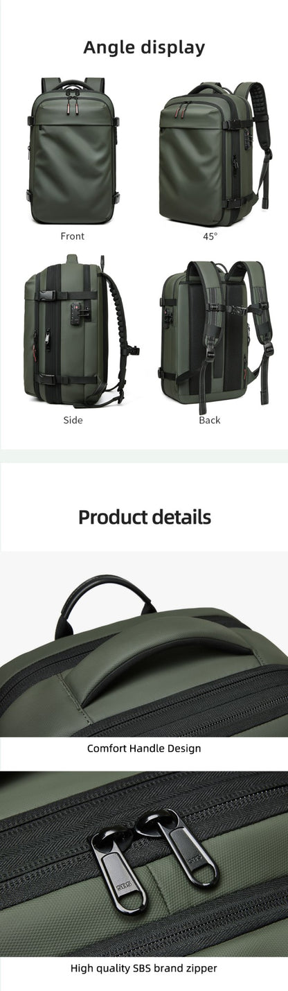 Men Travel Backpack 17 inch vacuum compression Laptop Backpack Extended Large Capacity school Backpack Hiking Business backpack