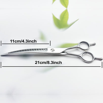wingsbro 8 inch Pet Dog Grooming Scissors Professional Trimming Scissors Bent Scissors   Dogs Curved Scissors for Dog Beauty