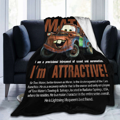 Mater Lightning McQueen Cars Blankets Flannel Spring Autumn  Multi-function Soft Throw Blanket for Home Travel Bedspread