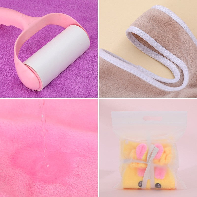 High-end Children's Suspender Skirt, Headband, Soft Towel Bathrobe, Absorbent, Wearable, Wrapable, Water-absorbent Quick-drying