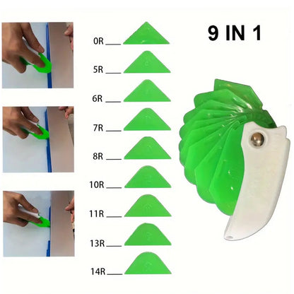 Ferramenta de calafetagem de silicone 9 em 1, espátula profissional para espalhar e remover rejunte de janelas e bordas de azulejos