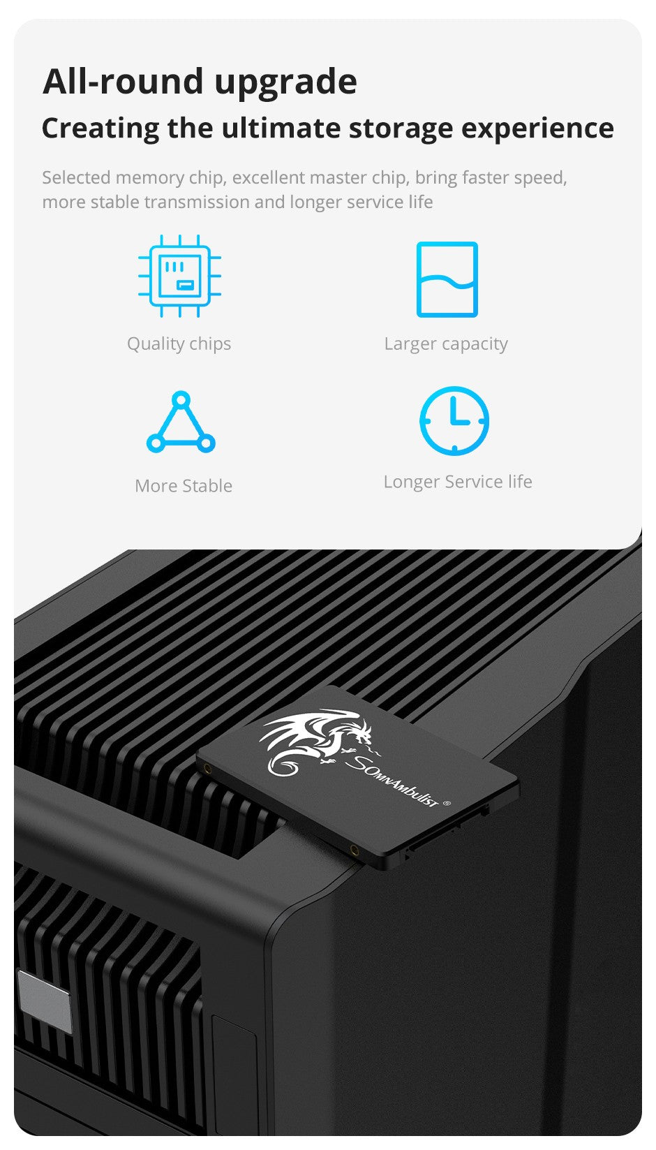 SSD Interno SomnAmbulist SATA3 de 120GB 240GB 480GB 960GB 2.5 128GB 256GB 512GB 1TB 2TB para PC Notebook