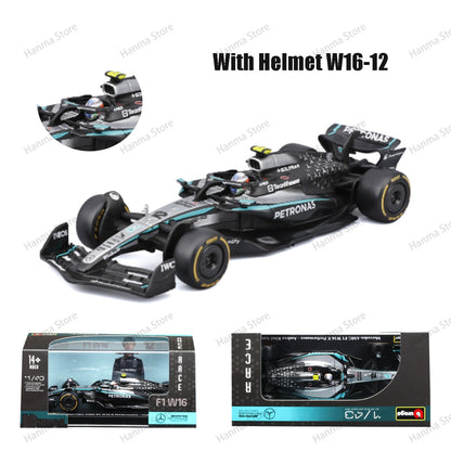 Bburago 1:43 F1 BWT Alpine Modelo Com Capacete 2025 Miniatura de Liga Carro de Corrida de Fórmula Brinquedo MCL39 W16 SF25 RB21 Japonês