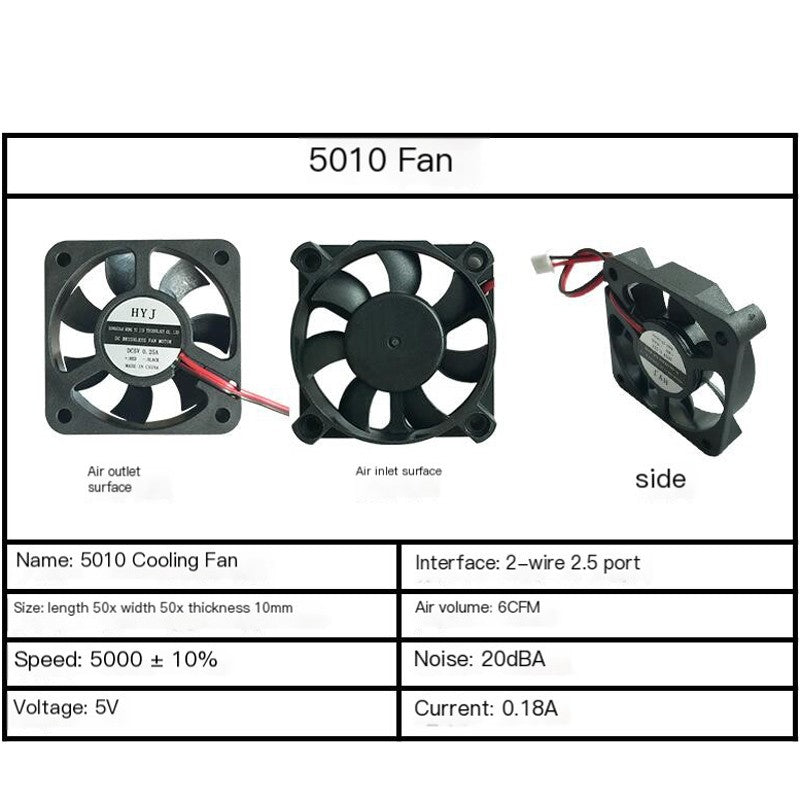 40mmx40mmx10mm 50mmx50mmx10mm 60mmx60mmx10mm 5V 2Pin DC Cooling Silent Fan CPU Coolers