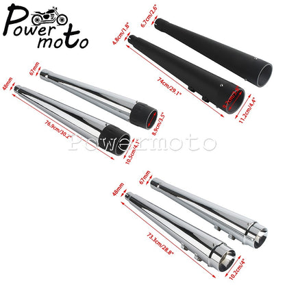 Black/Chrome Exhaust Mufflers Pipes Steel Pipe Motorcycle Accessories For Harley Touring 17+ Road King Road Street Electra Glide