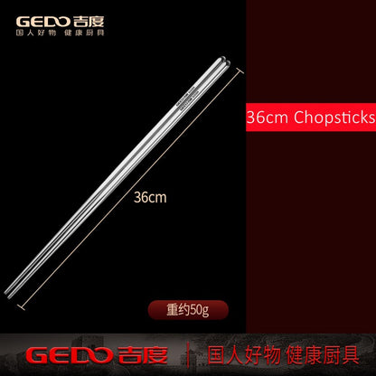 Hashis Ultra Longos de 36cm para Fritura Profunda Certificação LFGB Aço Inoxidável 304 Isolamento Térmico Hashis para Hotpot para Cozinha