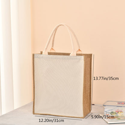 Simple solid color zipper shopping bag  reusable   travel tote bag