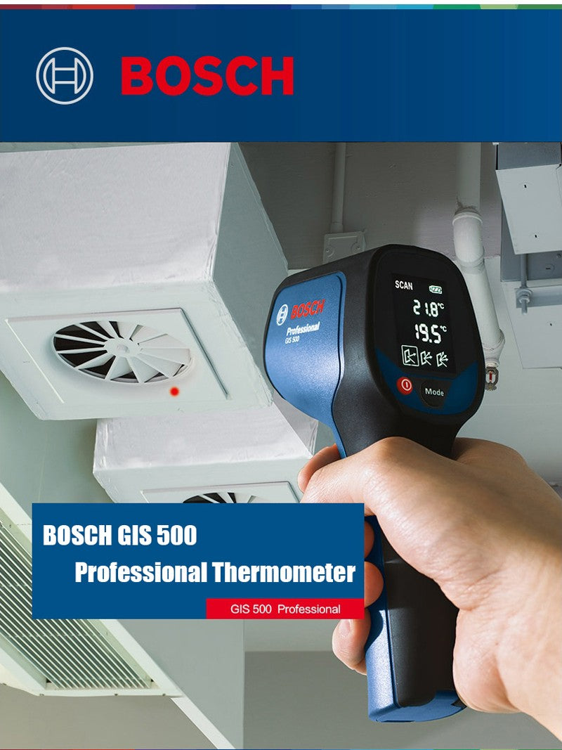 Detector de Temperatura por Infravermelho Bosch GIS500 -30°C~+500°C Termômetro Digital a Laser de Alta Precisão Medição Contínua