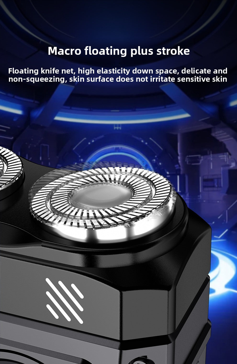 Powerful Dual Blade Mini Electric Smart Shaver Digital Display Beard Trimmer Tool 36Db Household& Car