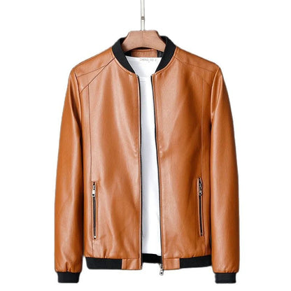 Men's Leather Jacket Bomber Motorcycle Jacket Men Fashion Causal Solid Moto Biker PU Baseball Leather Outerwear Plus Size 7Xl