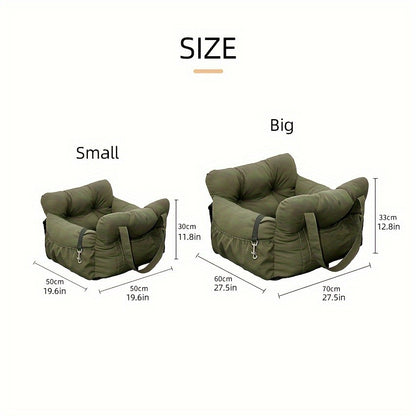 Cadeira de Carro para Cães com Cinto de Segurança - Cama para Pets Antiderrapante para Cães Pequenos, Transportador de Viagem Lavável com Cintas de Segurança para Carro