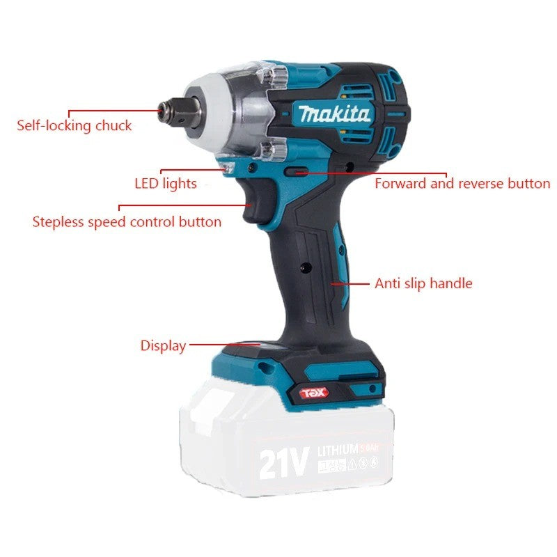 Makita DTW004 Chave de Impacto Sem Fio de Alto Torque Chave Elétrica Brushless Recarregável 18V Ferramentas Elétricas para Reparo Automotivo