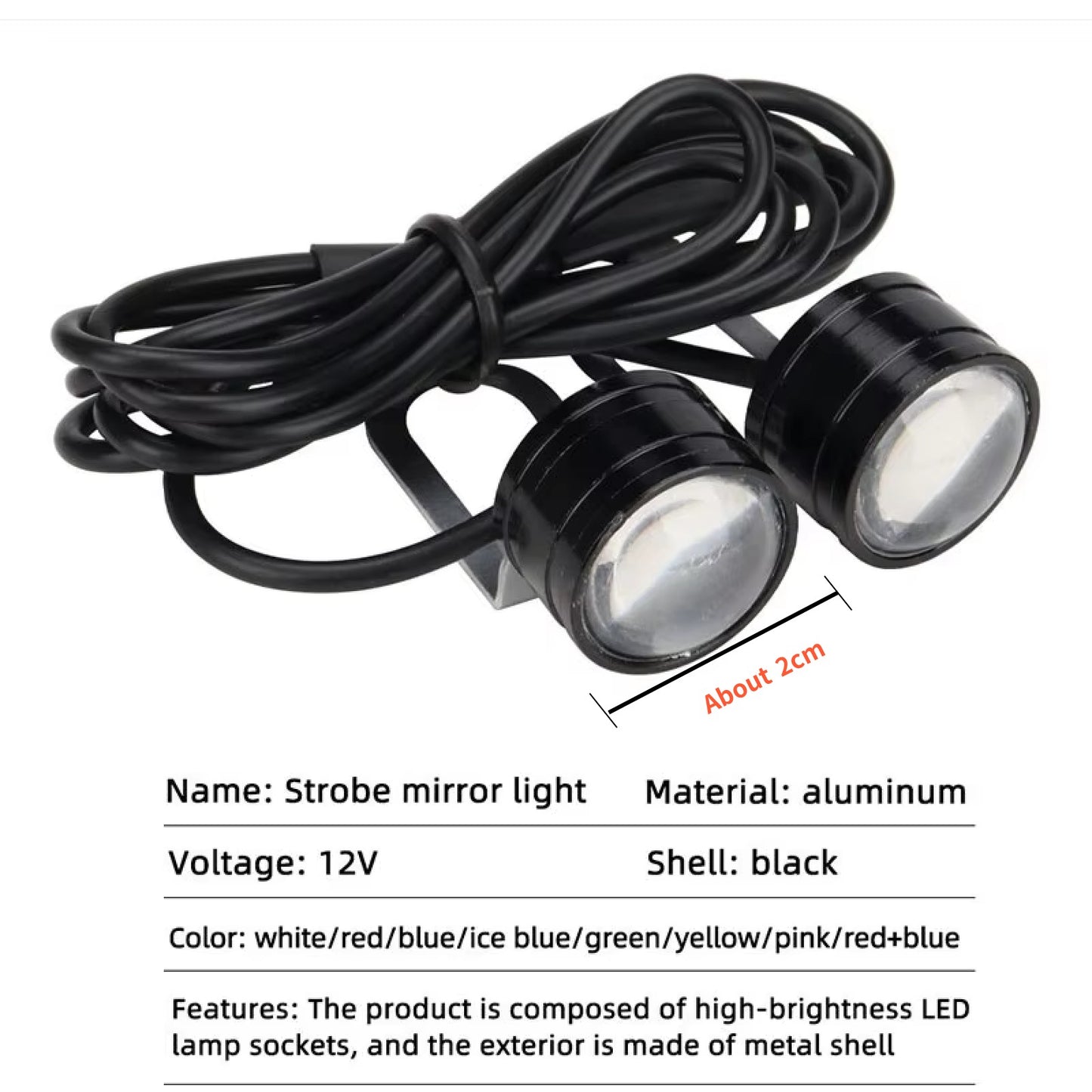 1 Par Moto Flash Estroboscópico Olho de Águia Luz Diurna Moto Lâmpada de Nevoeiro Farol Acessórios para Moto