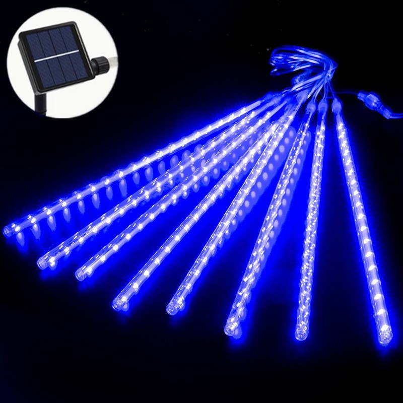 50cm 8Tubes Solar LED Meteor Shower Light Holiday String Light Waterproof Garden Christmas Decoration Outdoor Meteor Rain Lights