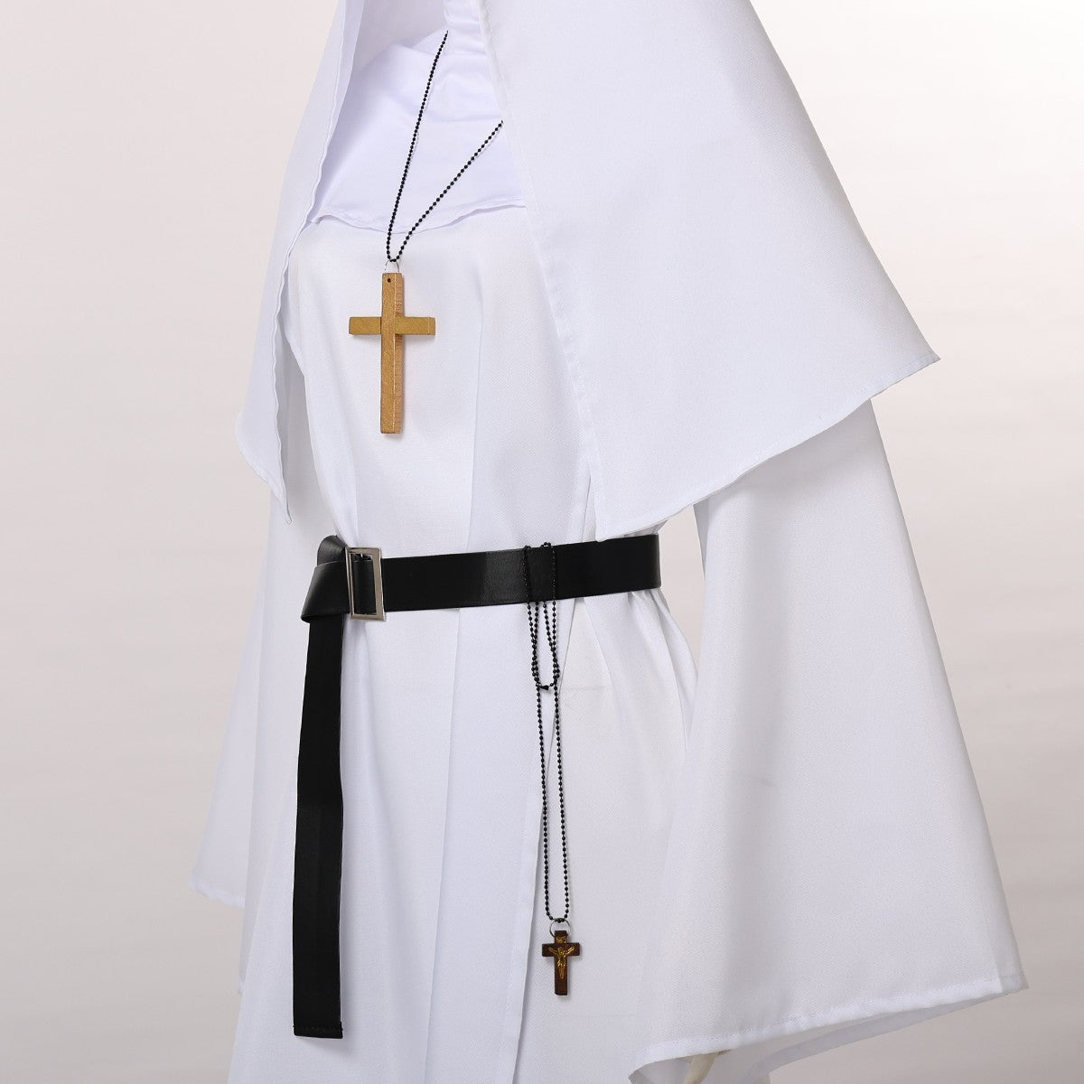 Nun Dress Halloween Costume for Women Scary Cosplay Mary Priest Dresses