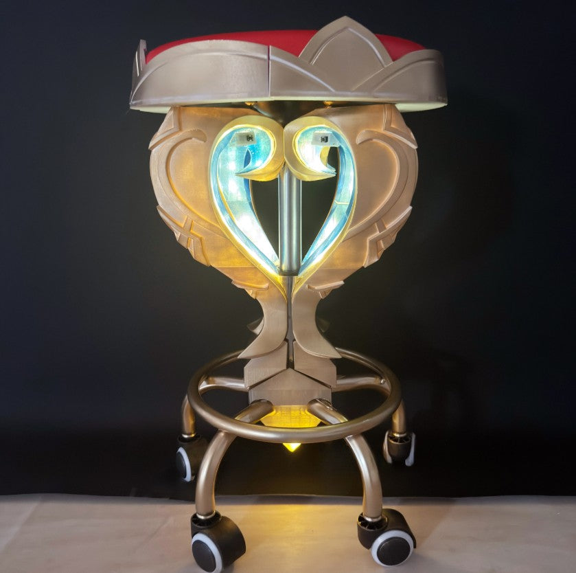 Sandrone Genshin Impact Marionette Cosplay Anime Round Stool Handmade Give Out Light Swivel Wheel Chair Cartoon Table Chairs
