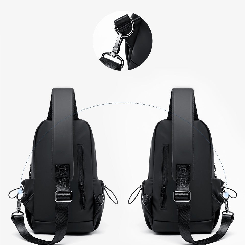 Septwolves Business Thin Printed Leather Crossbody Sling Bag Man Fashion Casual Travel Monogram Print Fabric iPad Shoulder Bag