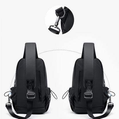 Septwolves Business Thin Printed Leather Crossbody Sling Bag Man Fashion Casual Travel Monogram Print Fabric iPad Shoulder Bag