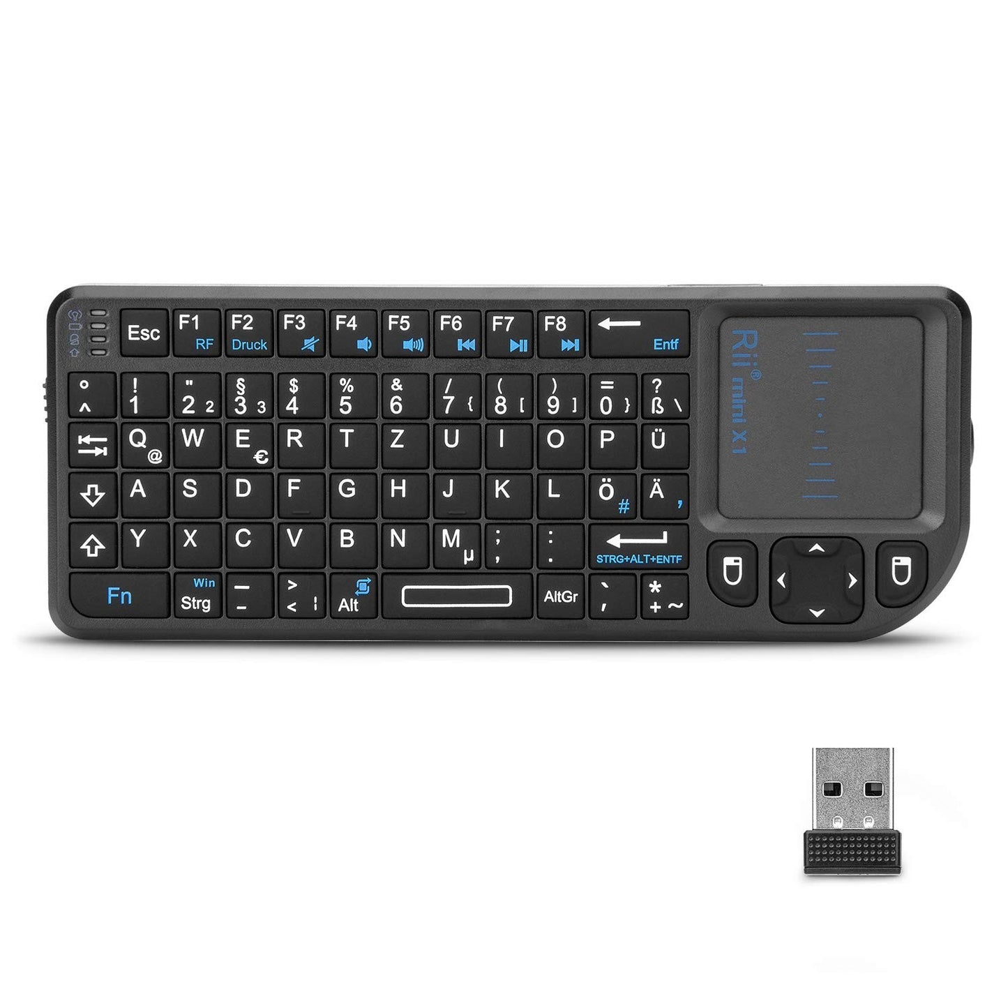 Original Rii X1 2.4GHz Mini Wireless Keyboard English/RU/ES/FR Keyboards with TouchPad for Android TV Box/PC/Laptop