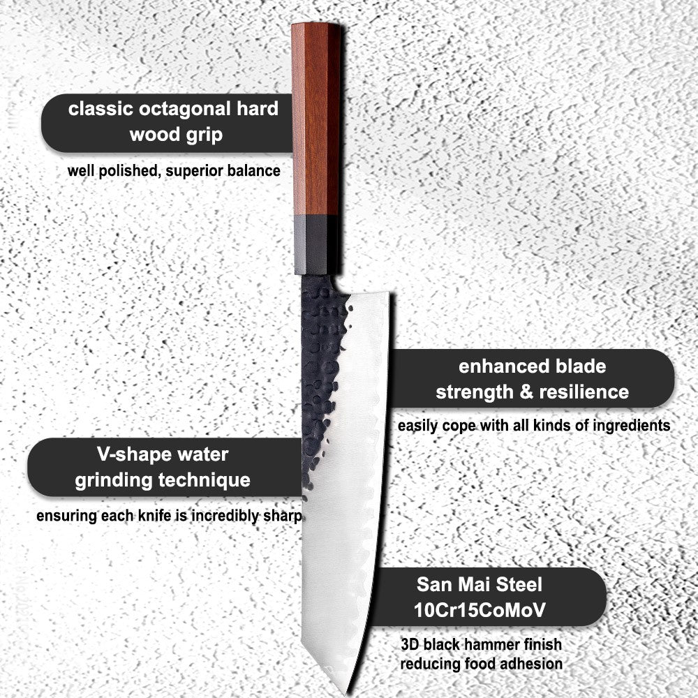 Amber 1-5pcs Kitchen Knives Set 3 Layers AUS-10 Steel Chef Knife Professional Japanese Knife Cooking African Mkuruti Handle