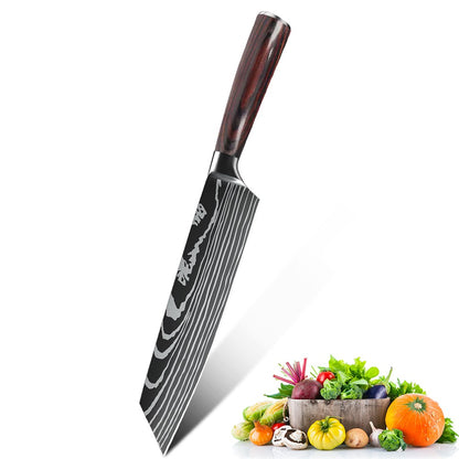 MDHAND Faca de Cozinha 8 Polegadas Aço Carbono Alto Forjada à Mão Faca de Chef Afiada Cutelo de Carne Legumes Faca de Cozinha Profissional
