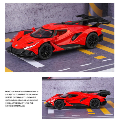 1:32 Apollo IE Miniature Vehicle Mini Alloy Diecast Model Car Metal Sound & Light Collection Hobby Children Toy Car Birthday Boy