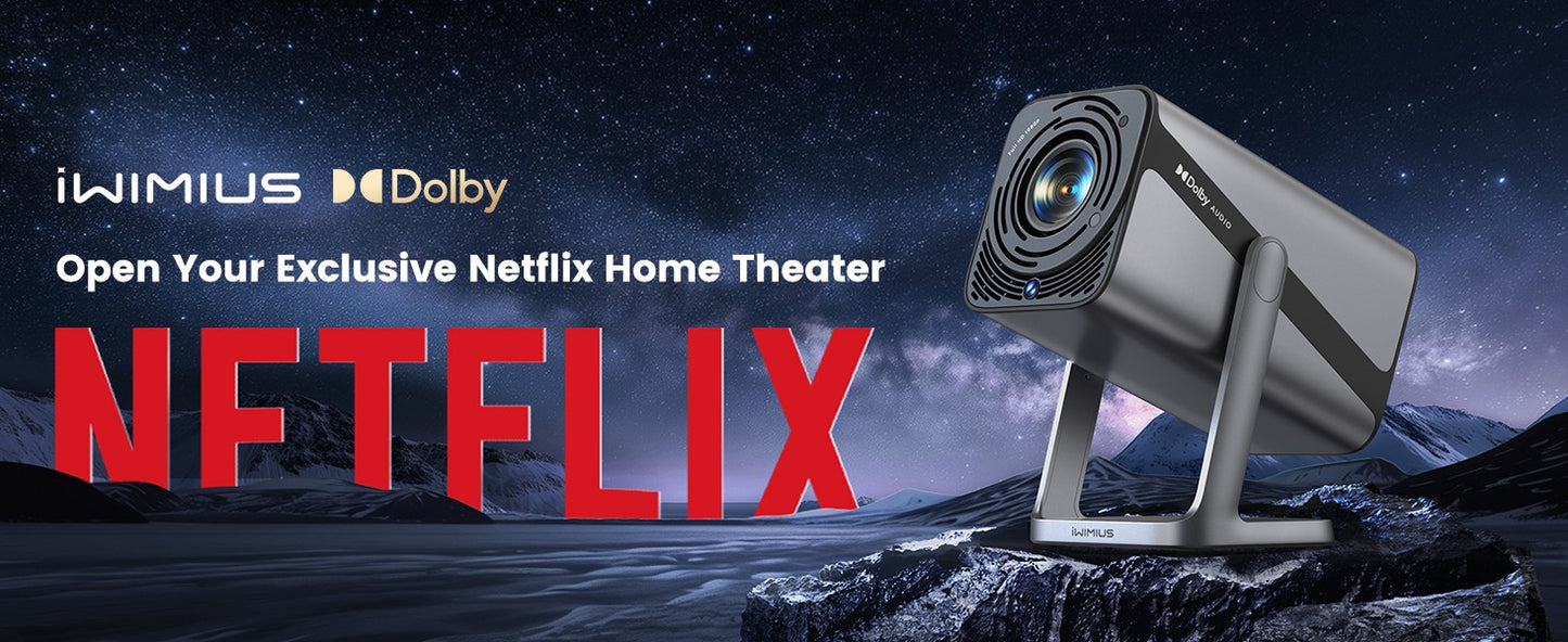 IWIMIUS 4K Projector Netflix Officially 800ANSI Native 1080P Auto Focus & Keystone 30000 lumens BT5.2 WIFI6 Portable 360° Rotate