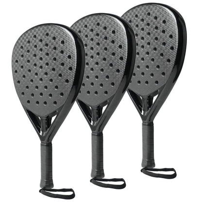 Raquetes de Padel de Carbono Profissionais 3K/12K para Homens, Superfície Áspera com Núcleo de Espuma de Memória Macia em EVA para Treinamento
