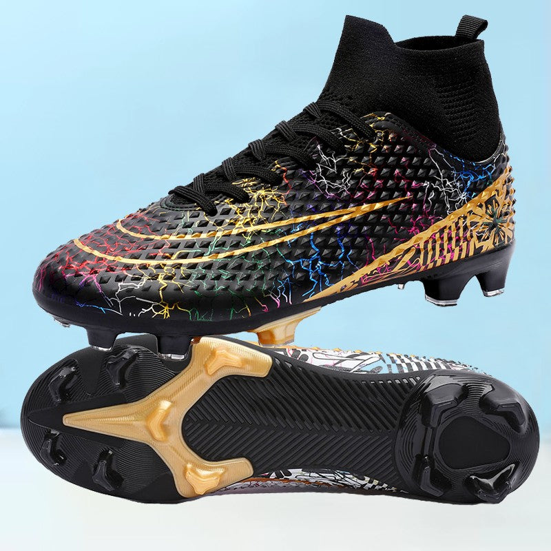 New Men Soccer Shoes Training Boys Outdoor Sport Football Boots Adult Long Spikes Non Slip Cleats Breathable Match Comfortable