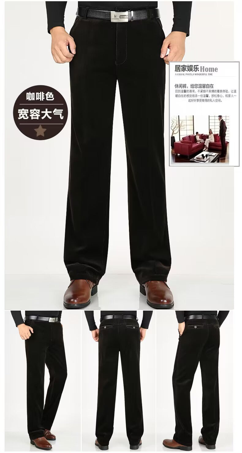 Corduroy pants loose joggers middle-aged men dad installed in autumn and winter 2023 men's casual Trousers for men streetwear