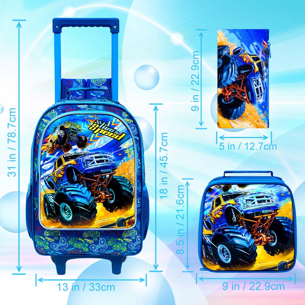 Kids Suitcase for Boys, Car Rolling Luggage with Wheels?Travel Carry on for Children Toddler Elementary