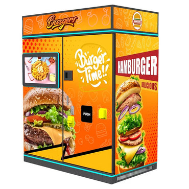 High-Efficiency 2025 Manufacturer's New Large Screen Breakfast Vending Machine Burger Option Large Display High-Security