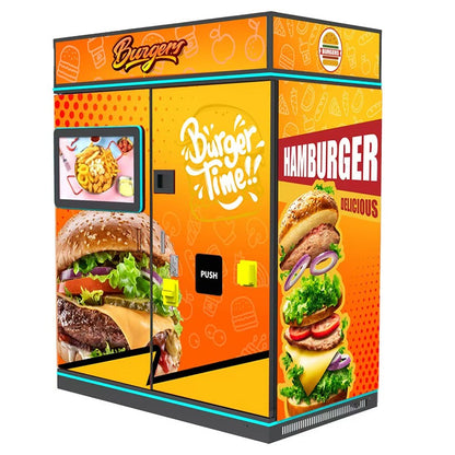 High-Efficiency 2025 Manufacturer's New Large Screen Breakfast Vending Machine Burger Option Large Display High-Security