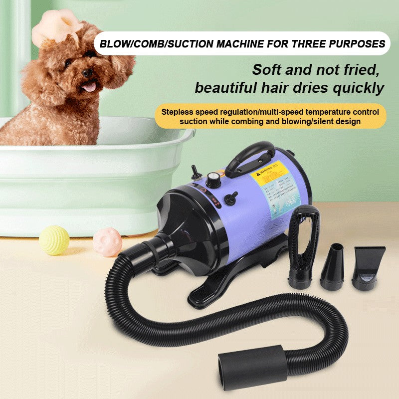 Secador de Pelo de Cachorro de Alta Potência 2800W Soprador de Água para Gatos Motor de Vento Quente Ajustável Soprador Profissional para Animais de Estimação