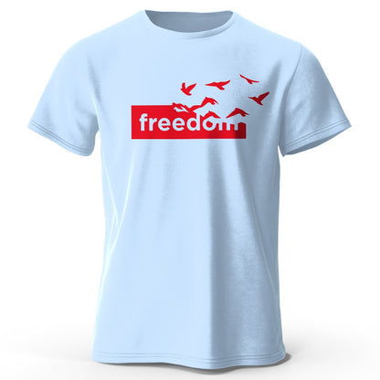 Men's The Freedom Letter Printed T-Shirt 100% Cotton Oversized Funny Graphic Tees for Men Women Summer Tops
